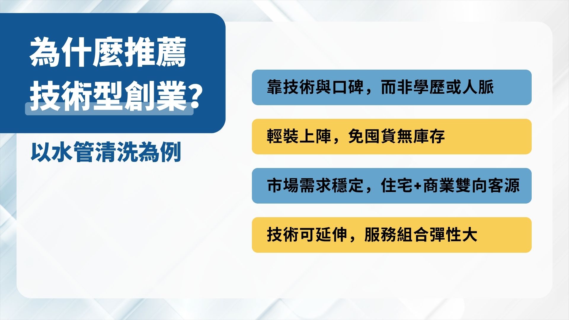 為什麼推薦「技術型創業」?
