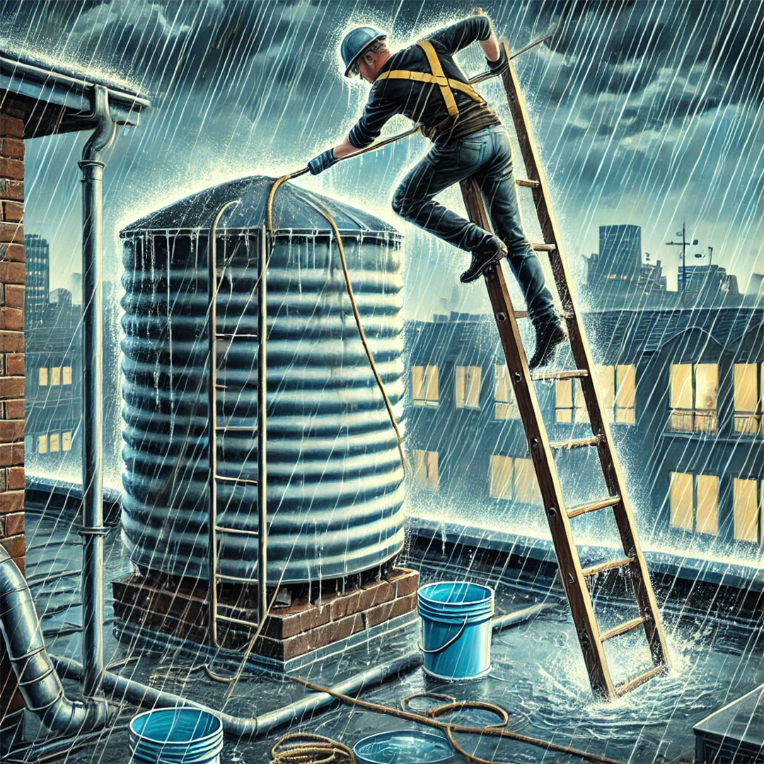 下雨洗水塔